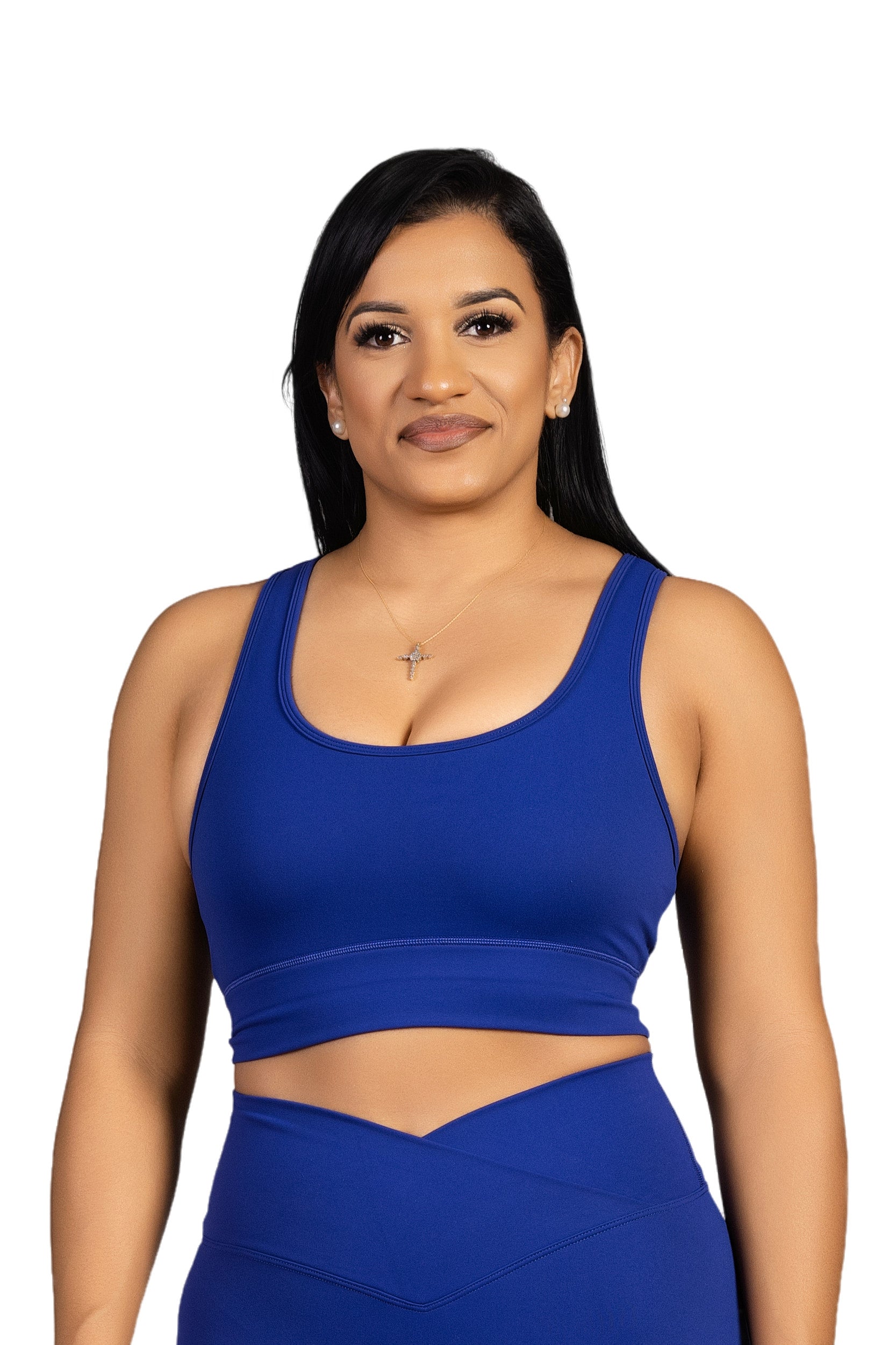 Saffire Long Crop Bra Blue