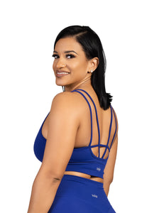 Saffire Long Crop Bra Blue