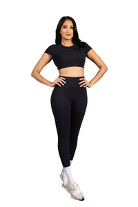 Shadow Crop top  black