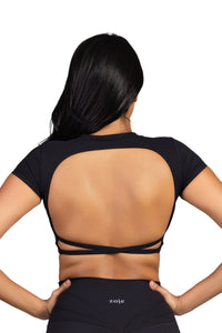 Shadow Crop top  black