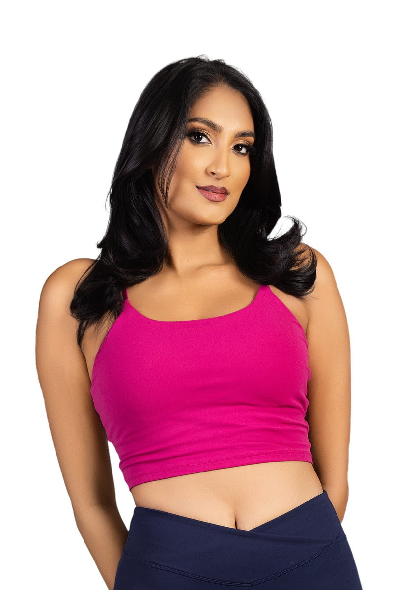 Glow Crop top fuschia pink