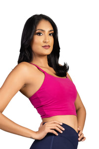 Glow Crop top fuschia pink