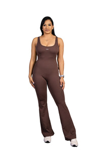 Seraph Flared Long Jumpsuit Brown