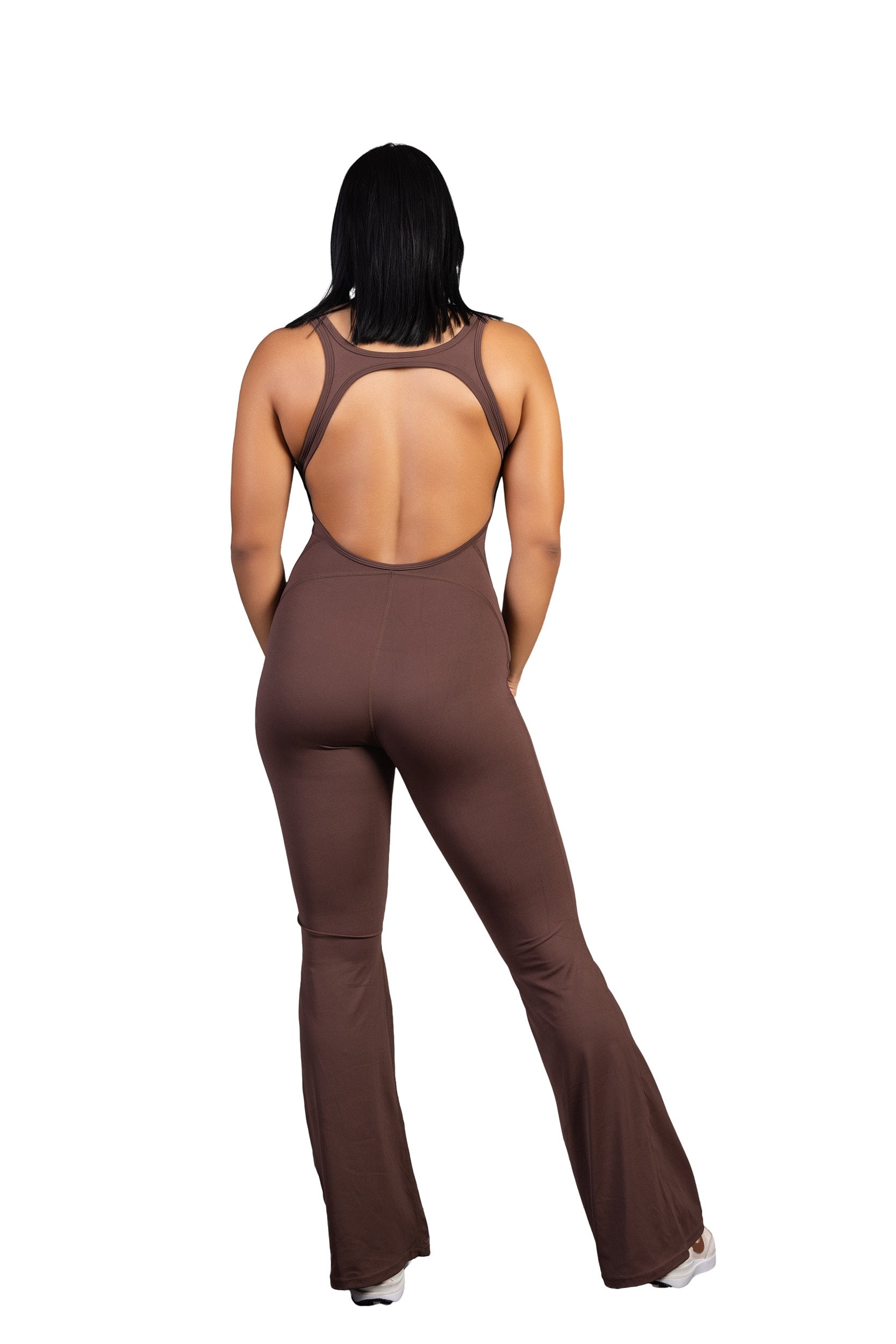 Seraph Flared Long Jumpsuit Brown