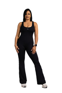 Seraph Flared Long Jumpsuit Black