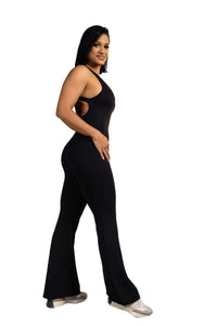 Seraph Flared Long Jumpsuit Black