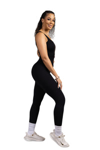 Nyx Ribbed Long Jumpsuit - Black