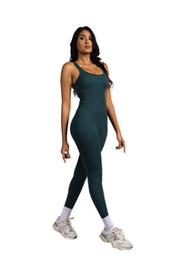 Nyx Ribbed Long Jumpsuit - Green